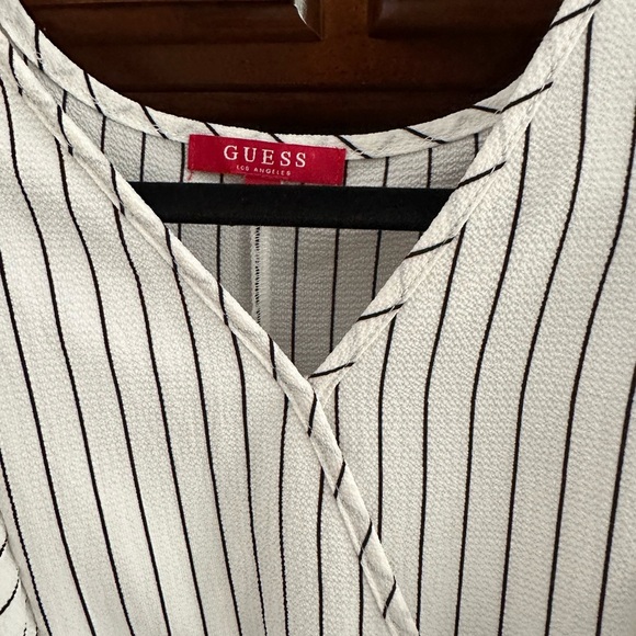 GUESS Women's Striped Wrap Top - Black and White - Picture 3 of 8